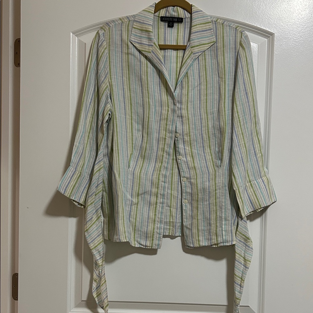 Lafayette 148 New York Multicolor Striped Shirt